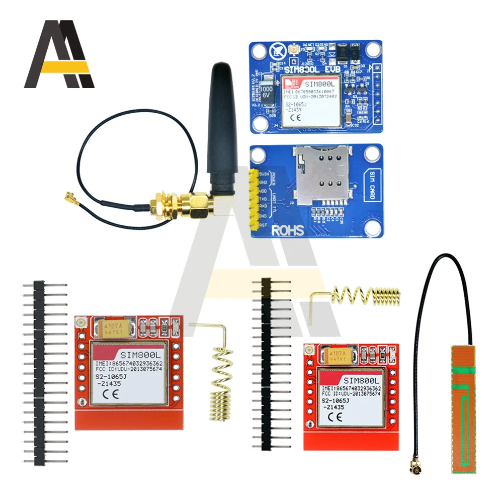 SIM800L GPRS GSM Module External IPEX Antenna Interface Micro SIM Card Core Board Quad-band TTL Serial Port with Spring |