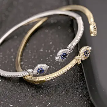 

Queen Lotus Fashion Luxury Cubic Zirconia Double Fish Bangle Adjustable Open Design Cuff Bangle