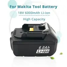 18 в 6AH 6000 мА/ч, BL1860 Перезаряжаемые Li-Ion Батарея Замена для MAKITA BL1850 BL1840 LXT400 DHP458Z Мощность инструмент