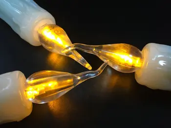 

48pcs LED Taper Battery Operated Flameless Candle Dip wax Flickering Electric Light f/Wedding Xmas Home party decor 17CM-Amber