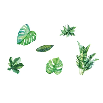 

Diy Palm Leaves Tropical Raffia Tree Leaves Wall Sticker PVC Mural Art for Kids Room Wall Decals Home Decor Living Room