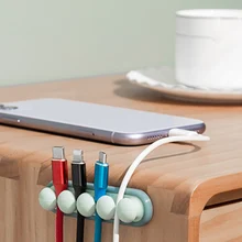 Novo 8x2cm criativo desktop silicone fixo cabo organizador punch-livre multifunções pea hub organizador parlour casa acessórios