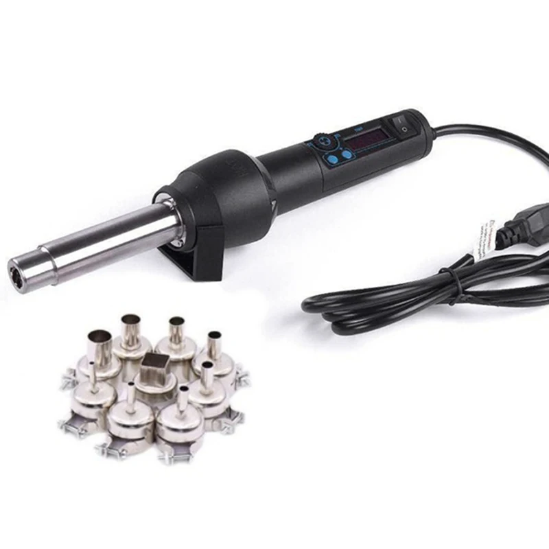 

ELEG-PG8018LCD 650W LCD Adjustable Electronic Heat Desoldering Soldering Station IC SMD BGA + Nozzle 8858 650W,EU Plug