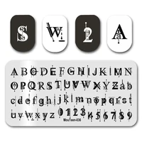 Nail Stamp MouTeen036 Coordinate Letter Bar Code Number Nail Stamping Plates Manicure Set For Nail Art Stamp 1