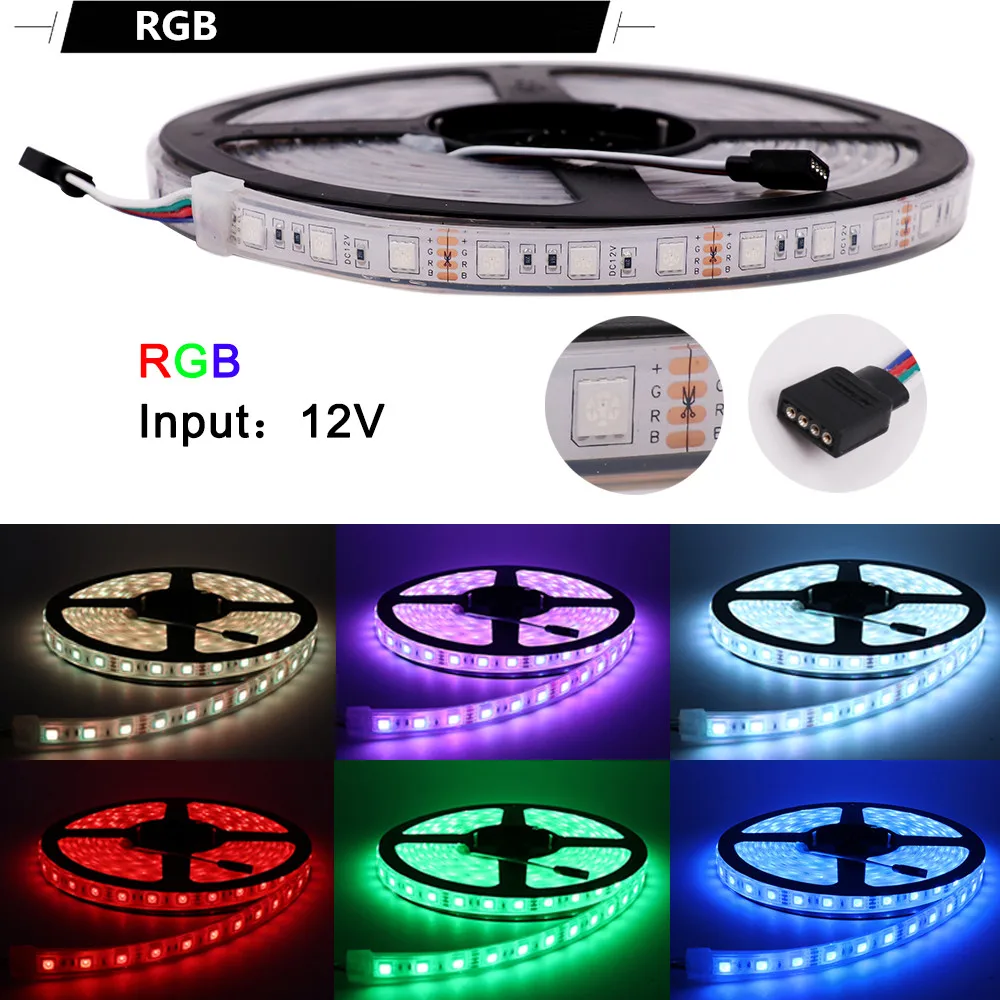 5050 RGB Светодиодная лента 60 Светодиодный s/m RGBW RGBWW RGB CCT белый теплый белый светодиодный свет водонепроницаемый 12 В светодиодный свет для дома