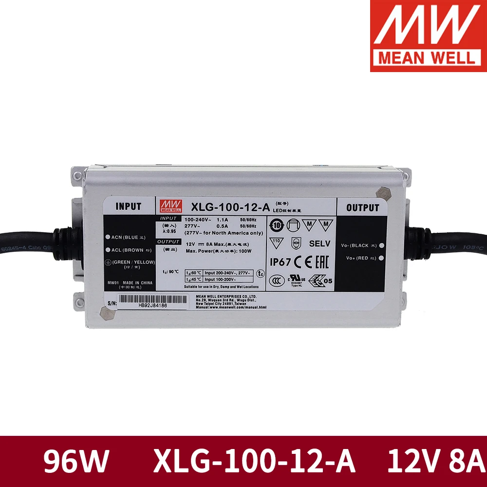 Светодиодный источник питания MEAN WELL XLG 100 12 A В 8A постоянный ток регулируемый для