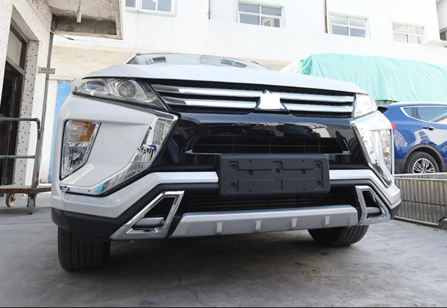 Car ABS Front+Rear Bumper Protector Sill Plate Cover Trunk Guard For Mitsubishi Eclipse Cross Car Styling Bumper Protector