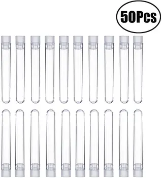 

Lvcky 50 pieces clear plastic test tubes 12 x 75 mm with push cap, 5 ml