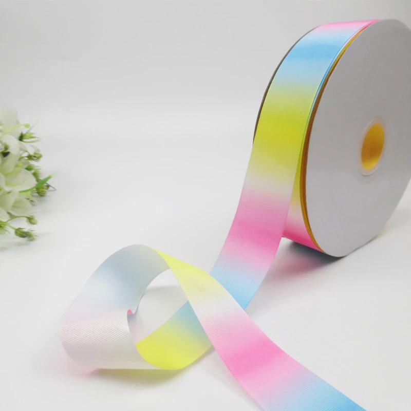 Новинка DIY Горячая 5 ярдов 25 мм 38 градиентная Цветовая печатная корсажная лента