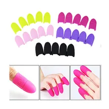 10pc Nail Art Tips UV Gel Polish Remover Wrap Silicone Elastic Soak Off Cap Clip Manicure Cleaning Varnish Tool Reuseable Finger