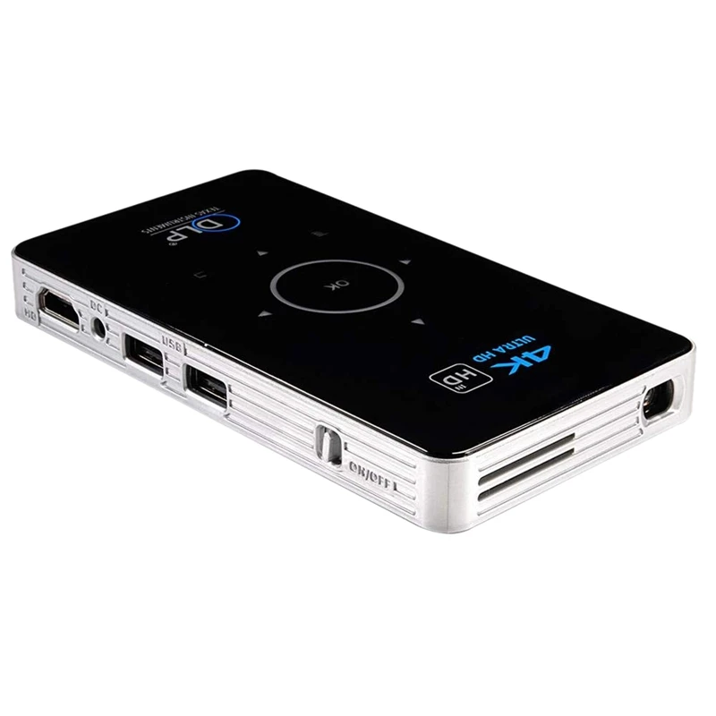 Карманный проектор 4K Dlp Mini C6 проектор 50 люмен Android 6,0 четырехъядерный двухдиапазонный Wifi Bluetooth Pico проектор US Plug
