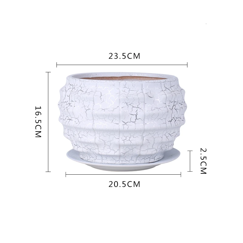 Green Luo Flowerpot Originality Household Tuba Oversize Indoor Orchid Flowerpot Ceramics Belt Tray Meatballs - Цвет: supporting tray