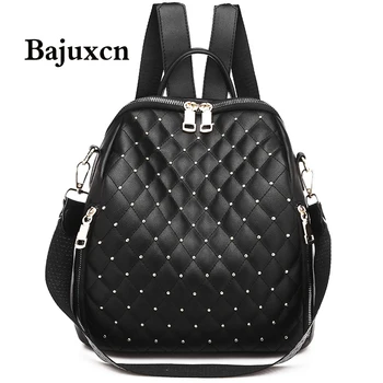 

2020 new rivet bag soft PU leather ladies multi-function travel backpack luxury designer ladies young girl school bag hot sale