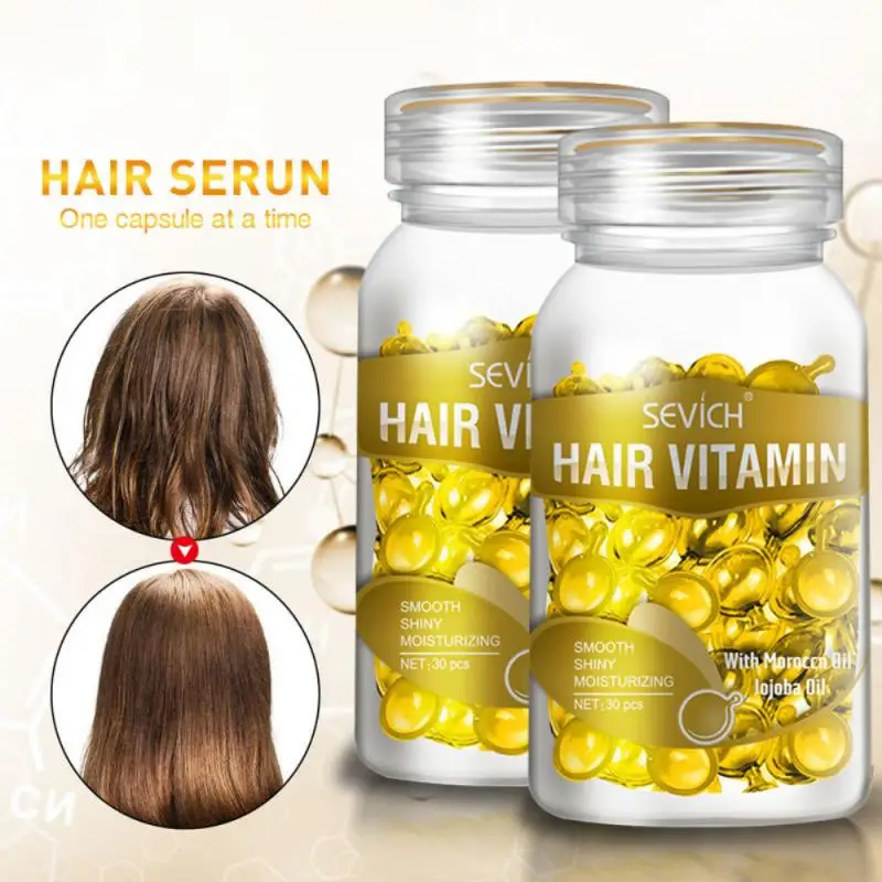 30PCS Hair Vitamin Keratin Complex Oil Smooth Silky Hair Mask Repair