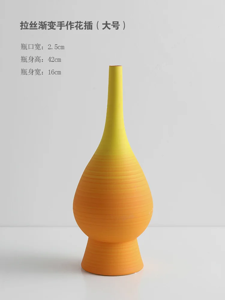 Современная и простая керамическая Дизайнерская ваза Jingdezhen для гостиной, витрина для гостиной, мягкая художественная ваза ручной работы - Цвет: C