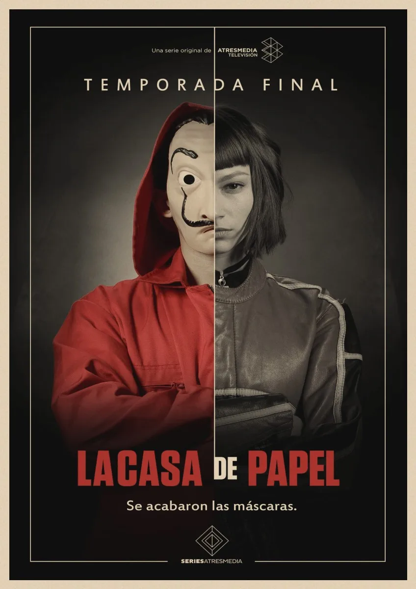 La Casa De Papel постеры для крафт-бумаги в классическом ретро стиле, художественная Настенная Наклейка в римском стиле для украшения дома - Цвет: 16