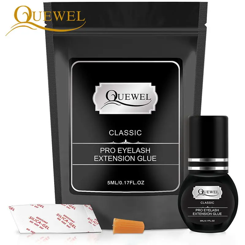 

Quewel Eyelash Extension Glue 1-2 Seconds Fast Drying Eyelashes Glue 5ML/Bottle Black Adhesive Retention 7-8 Weeks Makeup Tools