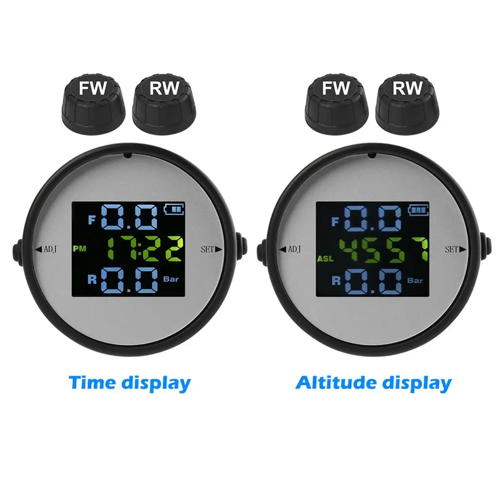 Двигатель TPMS usb зарядка мотоцикл ЖК-экран дисплей система мониторинга давления в шинах с 2 внешними датчиками
