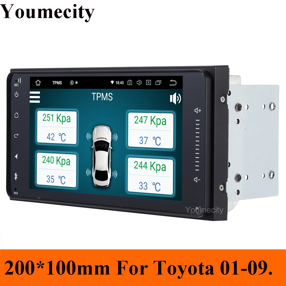 Youmecity 2 грамма Android 9,0 автомобильный DVD видео плеер gps радио для Toyota Ractis allion Camry Avensis Auris Prius Yaris highlander