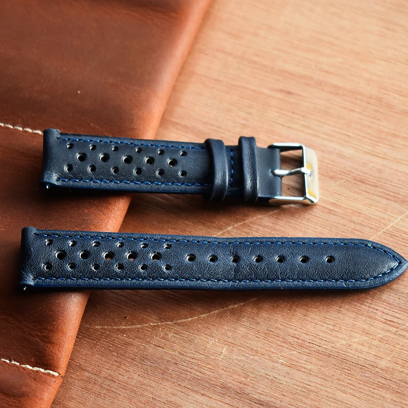 Handmade Watchband Soft Genuine Leather Watch Strap 18mm 20mm 22mm 24mm Porous Ventilation Wristband Replacement for Watches