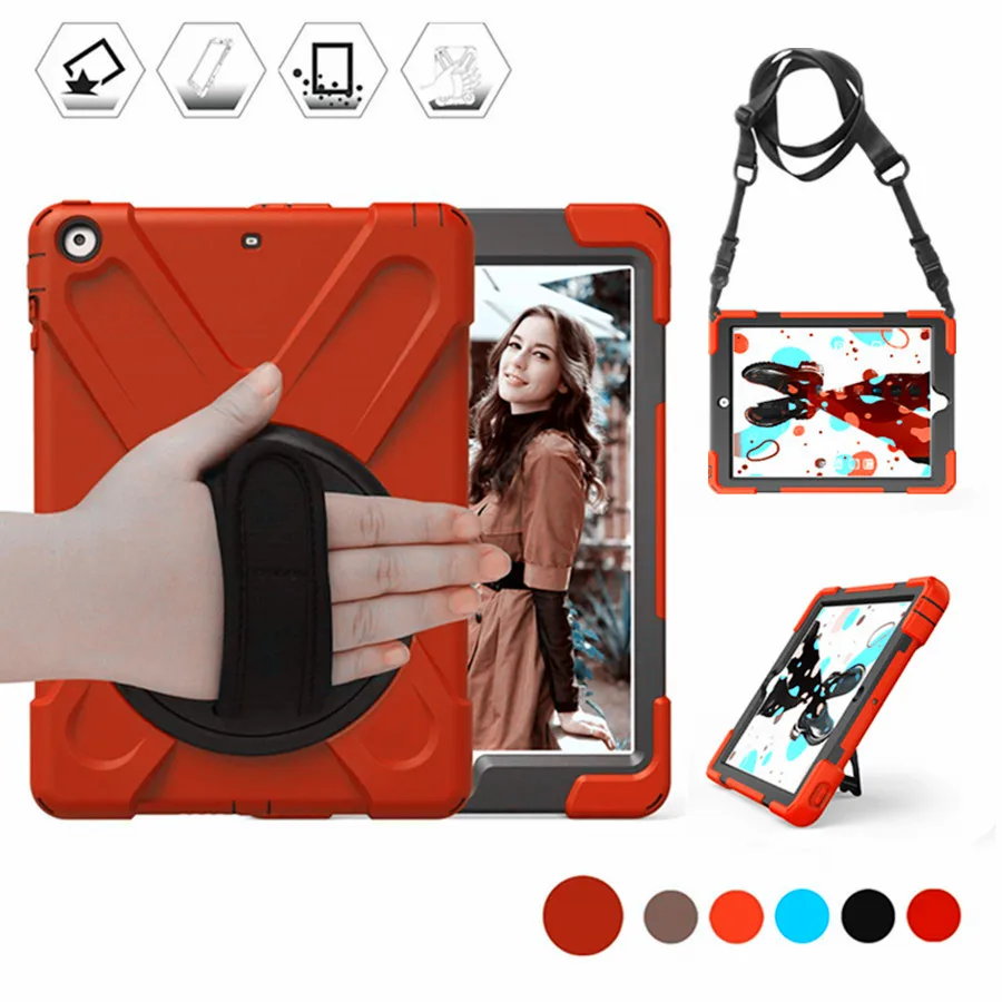 

200 Case for iPad 10.2 Shockproof Heavy Duty Rugged Cover 360 Rotating Hand Kickstand for iPad 10.2 2019 7th Generation + Strap