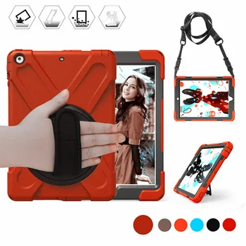 

Case for iPad 10.2 Shockproof Heavy Duty Rugged Cover 360 Rotating Hand Kickstand for iPad 10.2 2019 7th Generation + Neck Strap