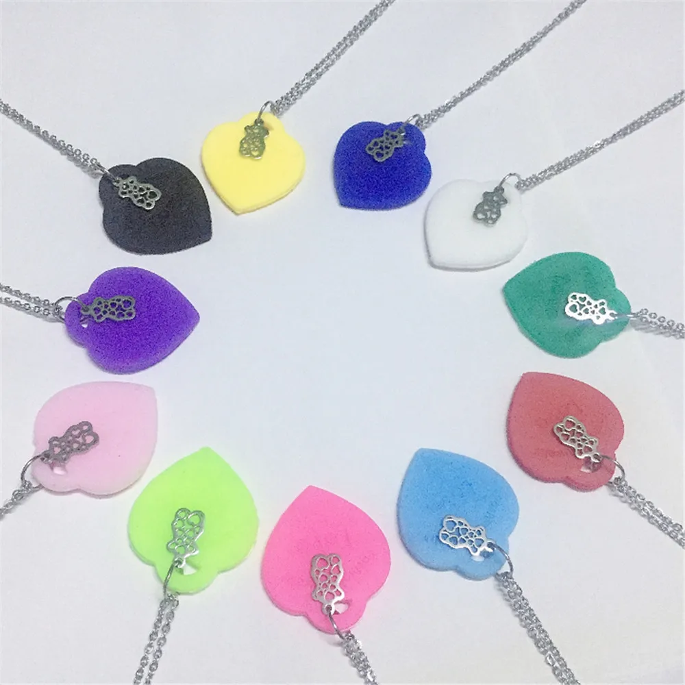 

bear necklace stainless steel many color highly recommend for mother's day gift lovely shape hot sell jewelry high quality