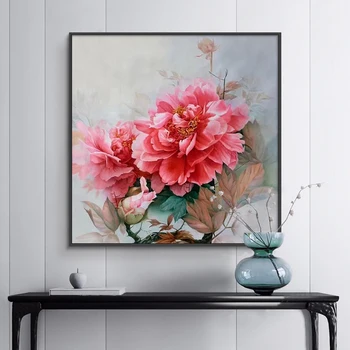 

QIUSI needlework,DIY cross stitch full embroidery kit,chinese rose peony flower printed pattern cross stitch wedding gift