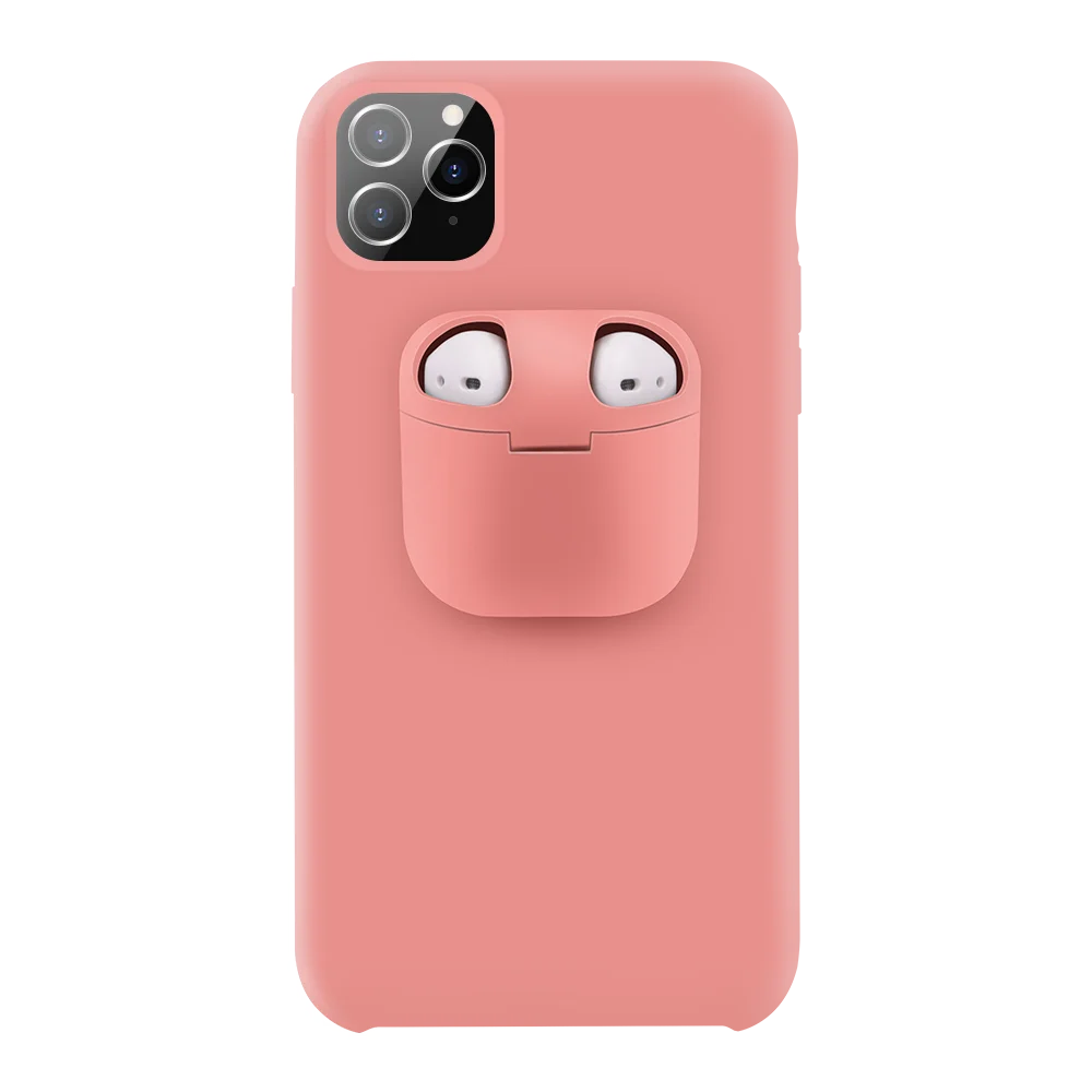 2 в 1 силиконовый чехол для телефона для iPhone 11 Pro Max Xs Max Xr X 10 с держателем для AirPods чехол для телефона Air Pods Прямая поставка - Цвет: 07