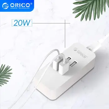 

ORICO Mini Smart Charger 4 Port USB Charger 5V2.4A *4 Max Output 20W Desktop Charger for Travel Office Home Charging USB Device