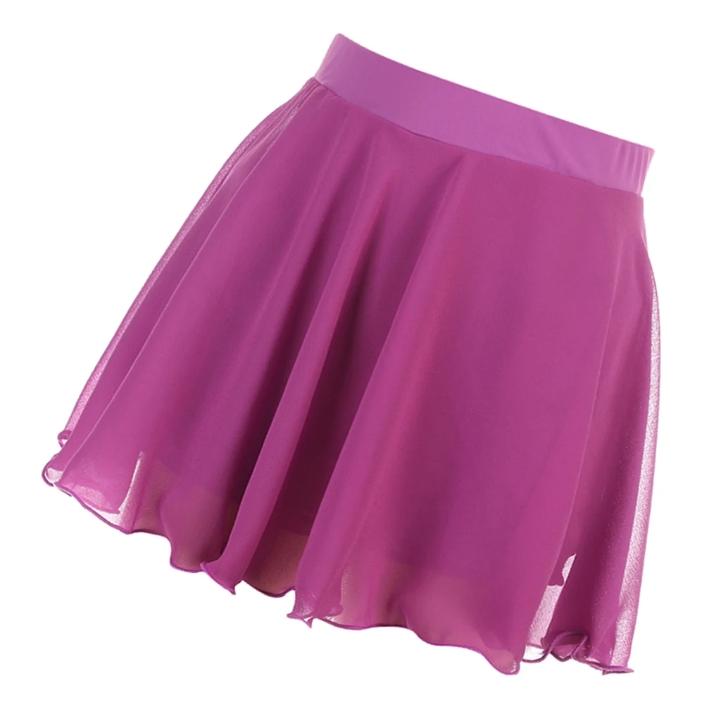 Women Ice Figure Skating Dress Dance Roller Skating Skirt Rose Red