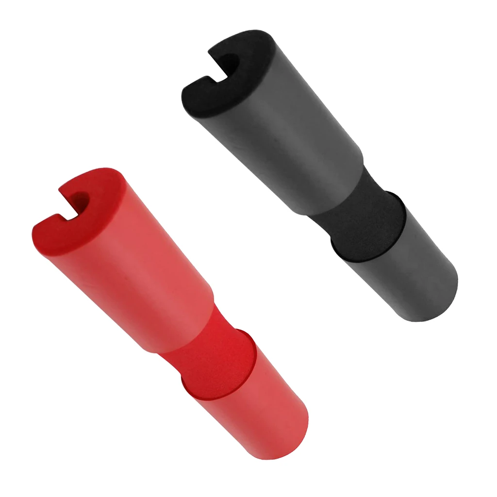 2 Pieces Barbell Squat Pad, Weight Cushion Support Gym Barbell Pad for Standard and Olympic Squat Bar Red and Black