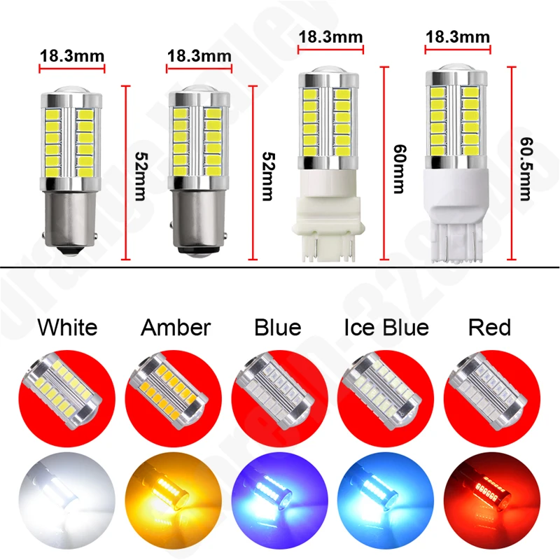50 шт. P21W 1156 BA15s 33 светодиодный 5630 SMD автомобисветильник задние передние указатели