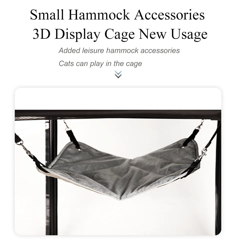 EFCAT Cat Show Cage Transparent 3D Display Cat Hammock Folding Litter Box For Exhibition Cage