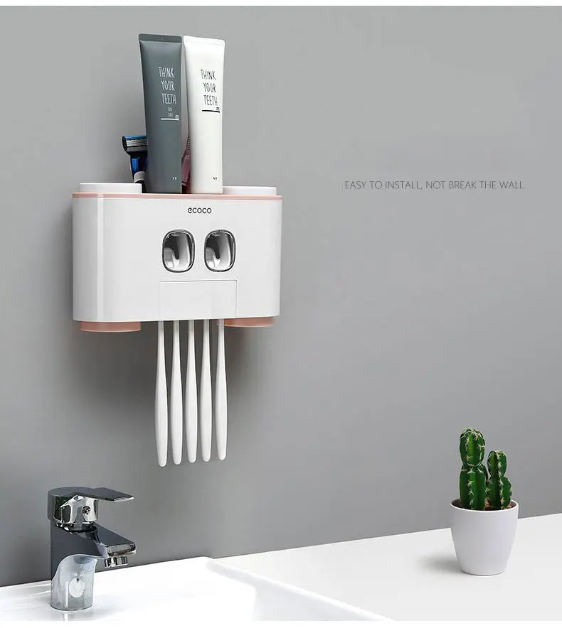 Держатель зубной щетки набор Автоматический Диспенсер зубной пасты для дома ванная комната настенный держатель для телефона аксессуары