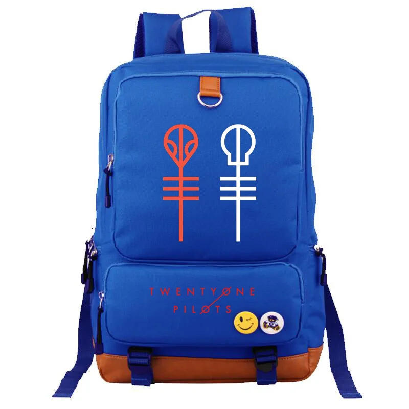 Twenty One Pilots school bag Reflective Rucksack student schoolbags Travel backpack Leisure Daily Notebook Storage bags - Цвет: style4 blue