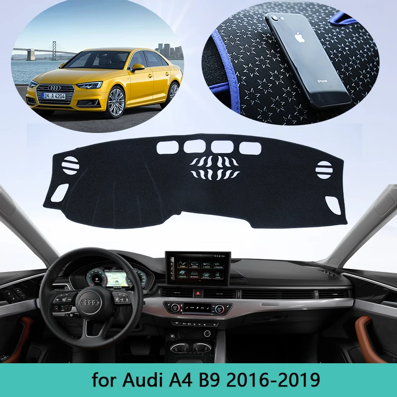 Крышка ковра для приборной панели автомобиля Audi A4 B9 8W 2016 ~ 2019 коврик накидка анти