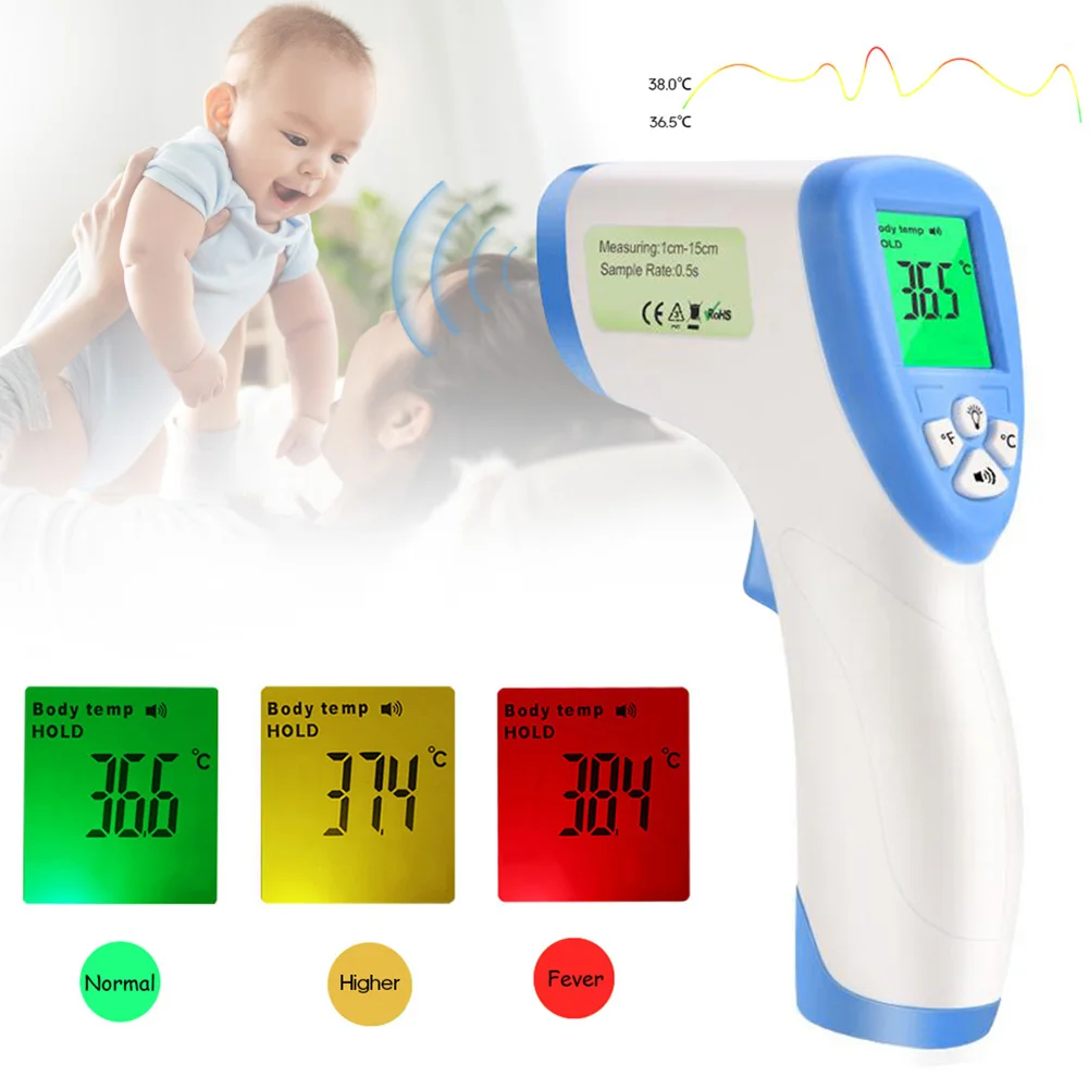 

Non Contact Infrared Forehead Thermometer LCD Digital Baby Adult Body Ear Temperature Meter Professional Portable Pyrometer
