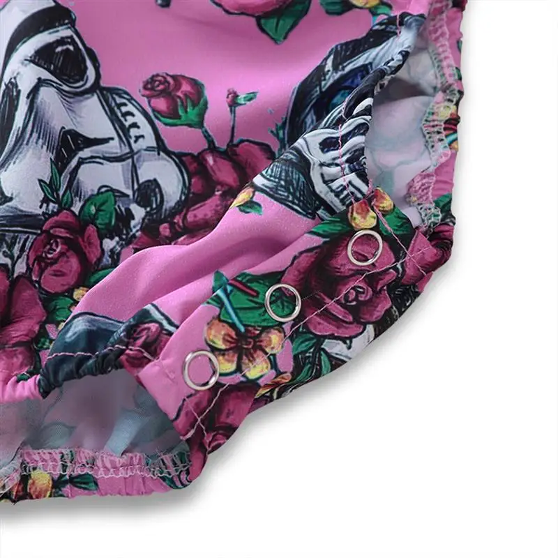 Летняя новорожденная девочка боди Одежда Детский комбинезон для малышей Комбинезоны робот эластичный цветочный принт летающие рукава для