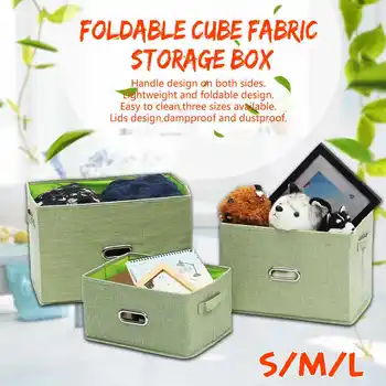 

Foldable Cube Fabric Storage Box Thickened For Home OfficeBook Underwear Bra Socks Ties Toys Storage Cube Basket Bins Containers