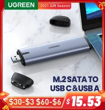 UGREEN – boîtier SSD 2 en 1, 10Gbps NVMe M.2 b key SATA à USB C 3.1 USB 3.0, adaptateur sans câble, convertisseur pour disque dur M.2 PCIe 