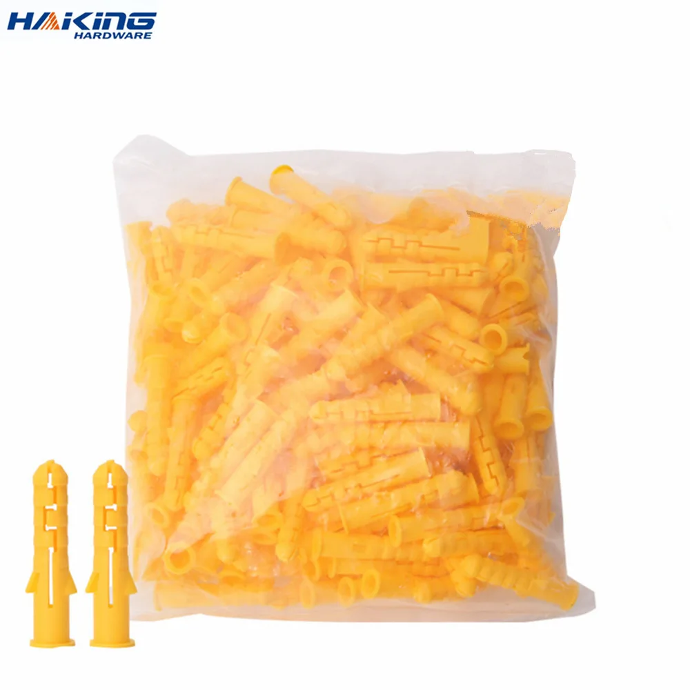 

10-50pc Plastic expansion pipe M6 M8 M10 L=30-100mm rubber plug plastic pipe nylon column expansion screw anchor plug wall plugs