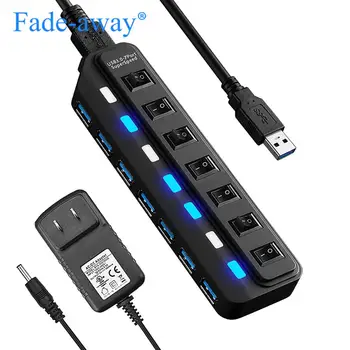

USB HUB 3.0 HUB USB Splitter Multi USB 3.0 HUB USB3 4/ 7 Port Multiport OTG Hab PC Accessories with Power Adapter for Computer