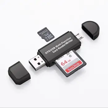 

200pcs/lot All in One Memory Card Reader MINI USB 2.0 OTG Micro SD/SDXC TF Card Reader Adapter for PC Laptop Computer