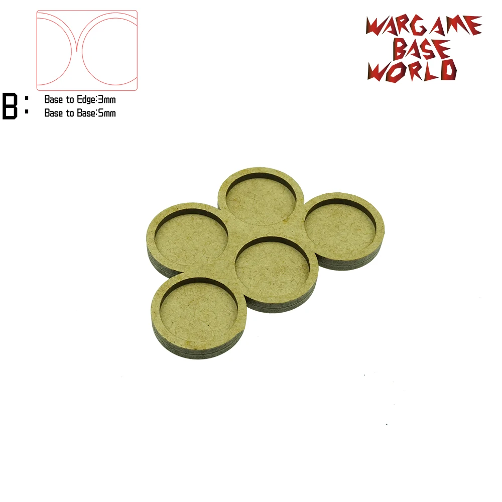 edge3basestobases5mm Wargame Base World-Movement Tray-5 круглых 25 мм-форма MDF - Цвет: edge3basestobases5mm