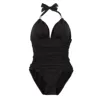 One Piece Swimsuit Women Solid Bathing Suit Halter Bodysuit 2022 Push Up Swim Suit Monokini Beachwear Plus Size Swimwear Female ► Photo 2/6
