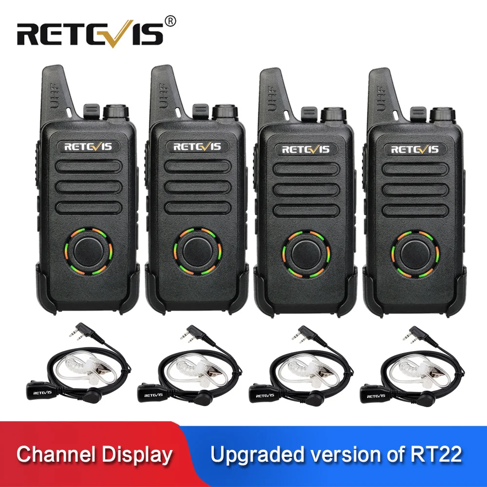 Рация RETEVIS RT22S с гарнитурой 4 шт. обновление RT22 VOX скрытый дисплей зарядка через USB