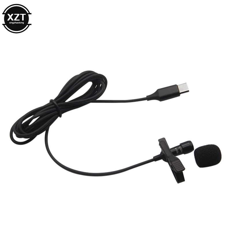 USB Type-C Microphone MIni Lapel Lavalier Clip-on Mic Condenser Audio Recording for Huawei Xiaomi  Android SmartPhone