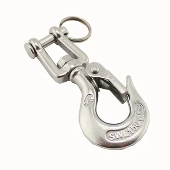 

DWZ 2 Pcs Marine Jaw Type Swivel Crane Hook With Safety Load Limit Of 150-1500Kg Marine Boat 304 Stainless Steel