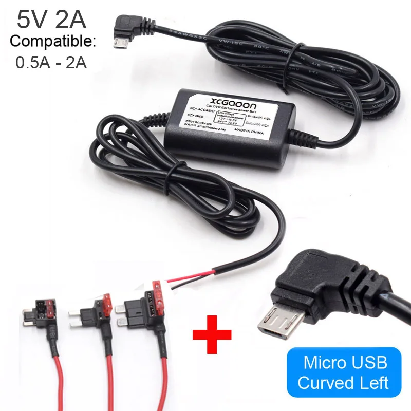 ตัวเลือกสินค้า สายชาร์จกล้องรถยนต์ 5V 2A พร้อม Micro & Type-C 3 เมตร